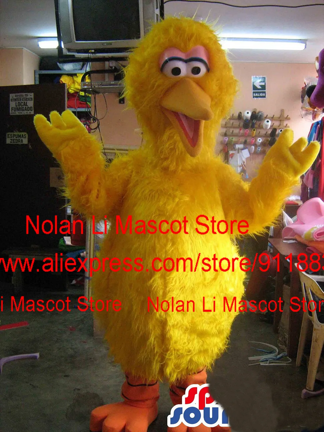 Pelúcia Yellow Bird Mascote Traje para Role Play, Film Props, Show and Walk Cartoon Suit, alta qualidade, EVA, luxo, Holiday Gift, tamanho adulto, 213