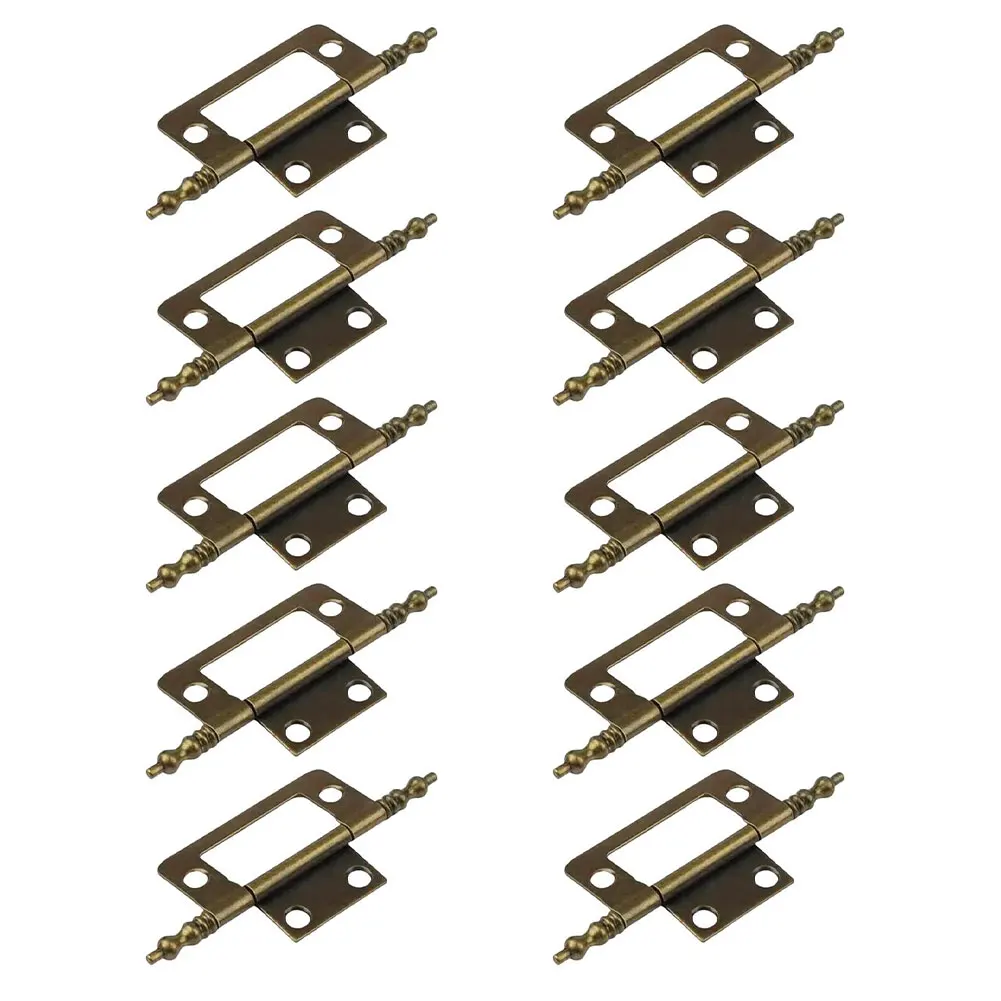 10 Pack For Cabinet Flush Hinges 2 Inch Size for Drawer Doors and Furniture Applications Cold Rolled Steel Build
