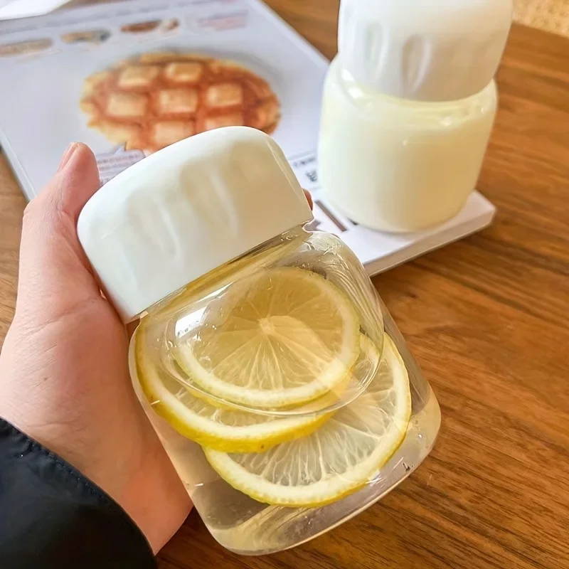 

10.2oz Mini Water Bottle Plastic Clear Milk Cup Portable Reusable Drinking Cups Summer Drinkware Travel Outdoor Birthday Gifts