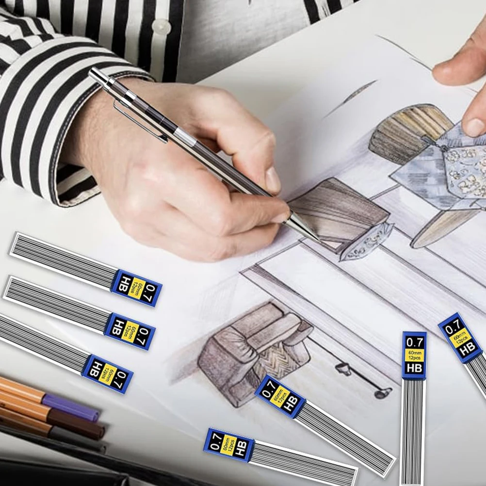 

20 Boxes Mechanical Pencil Lead Refills 0.5mm Smooth Writing Black Pencil Refills for School Office Sketch Draft Art Use