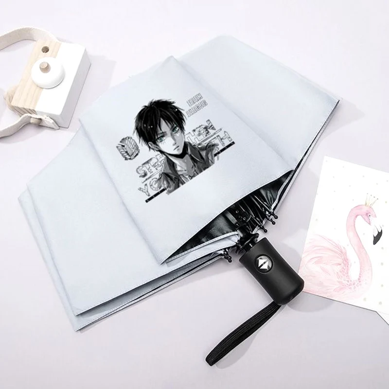 

Атака титанов,Черно-белый, Shingeki no kyojin, Attack On Titan, аниме, ветрозащитный, анти-УФ, автоматический компактный зонт от дождя для женщин и мужчин