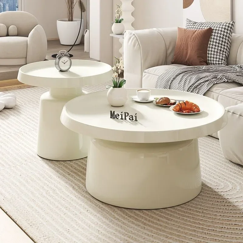 Modern Nordic Round Coffee Table for Living Room Adjustable Feet Scratch Resistant Load Bearing Ergonomic Design Compact Size
