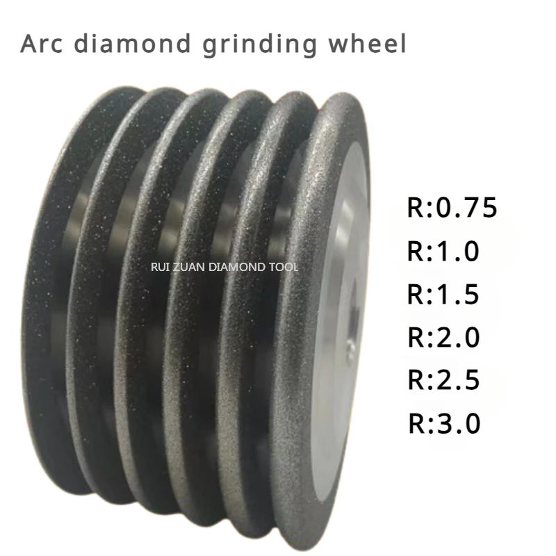 

5-inch arc-shaped diamond grinding wheel slotted grinding wheel grinding tool disc R 0.75 R1.0 R1.5 R2.0 R 2.5 R3.0