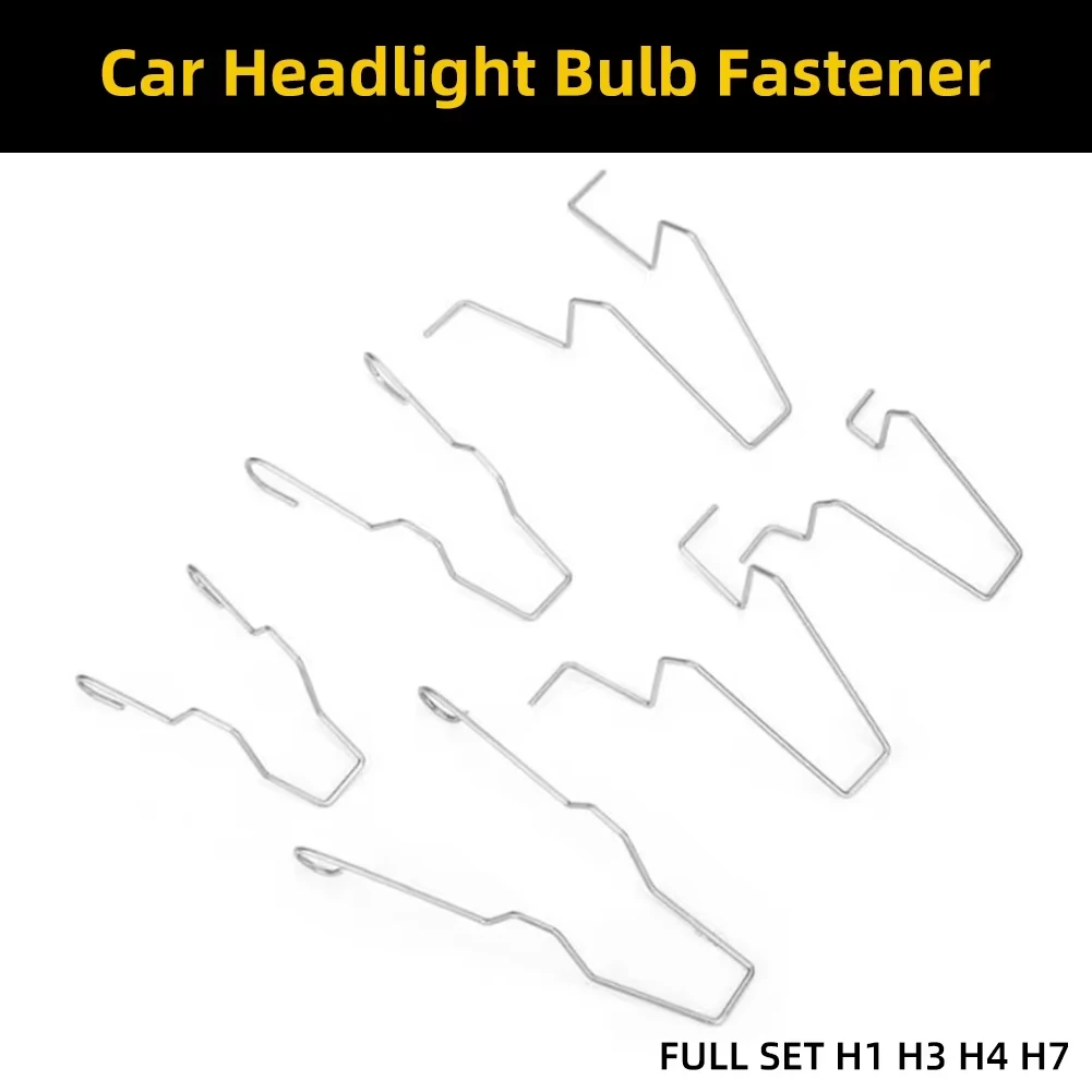 6Pcs Metal Headlight Bulb Spring Clips For H1 H3 H4 H7 Car Headlamp Light Bulb Retainer Spring Clips Buckles 5ZHSFULLKIT