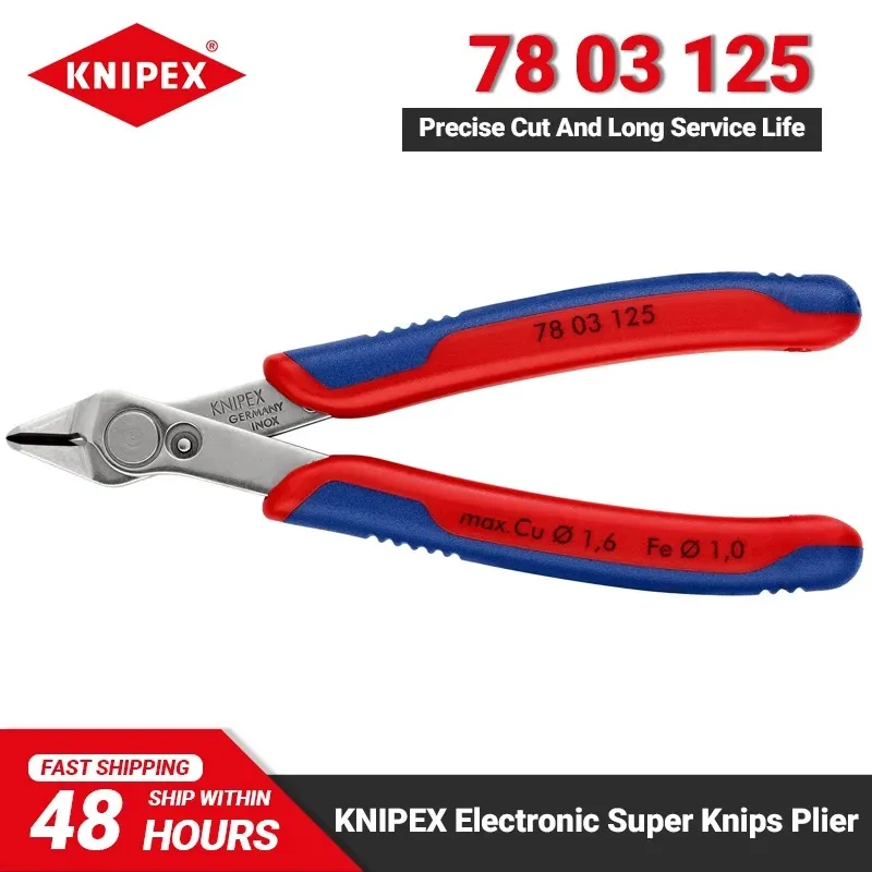 

KNIPEX 78 03 125 5 Inches Pliers for Ultra Fine Cutting Work and Mechanics Electronic Super Knips with 54 HRC