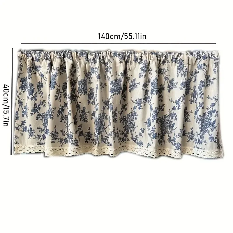 1pc Romantic Soft Floral Printed Sheer Curtain, Rod Pocket Design, For Living Room, Bedroom, Balcony, Kitchen image 4