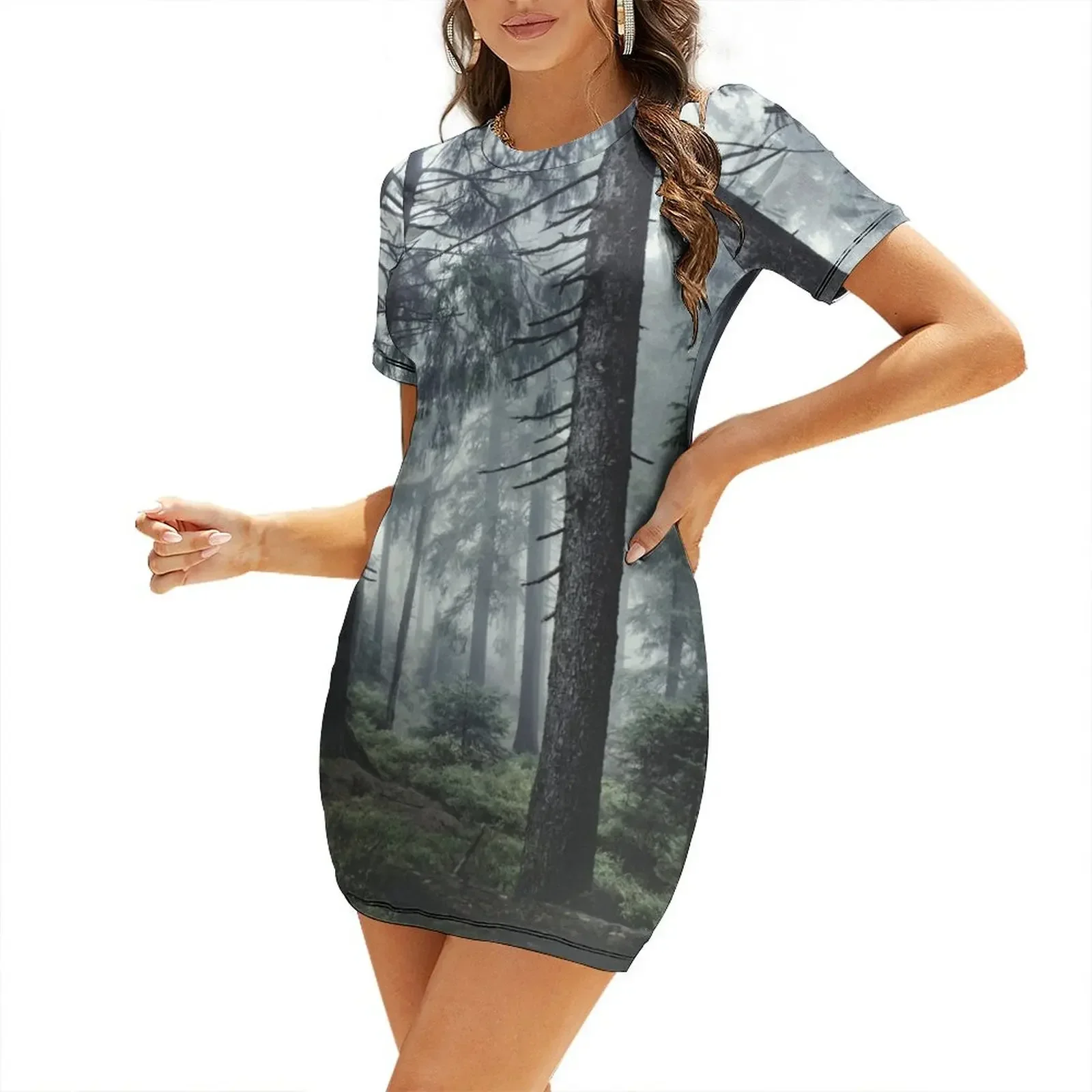 Path Vibes Short-Sleeved Dress dress women elegant luxury Dance dresses summer dress womens 2026 dresses summer