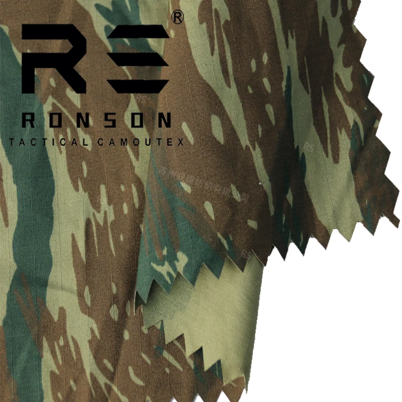 

hot sale 50%nylon 50%cotton Ripstop fabric Greece Lizard Camo 5050 tactical fabric use for uniform in stock