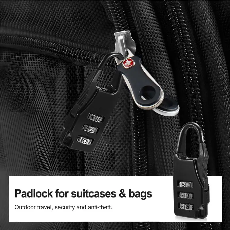 20PCS Alloy Safe Combination Code Number Lock Padlock For Bag Suitcase Luggage Zipper Backpack Handbag Lock