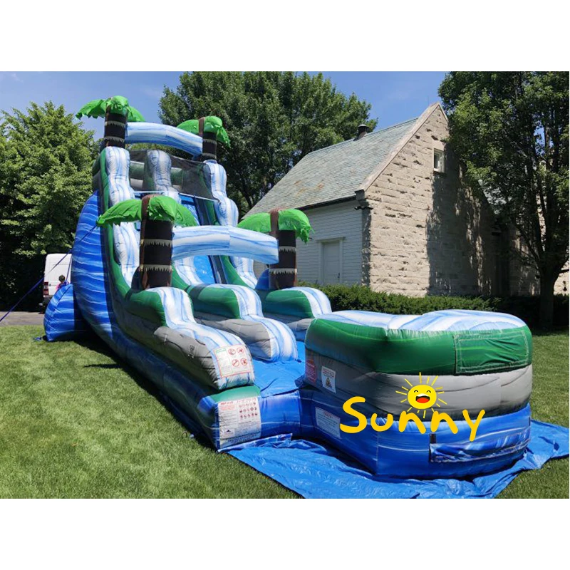 Commercial outdoor kids waterslide jumpers inflatable backyard water slide with pool