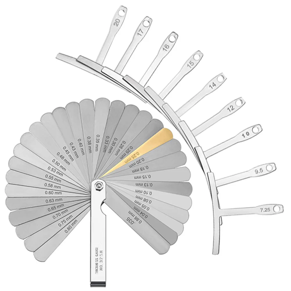 

1 set Measuring Stainless Steel Ruler Set String Gauge Understring Radius Gauges Luthier Tools Guitar Accessories Feeler Gauges