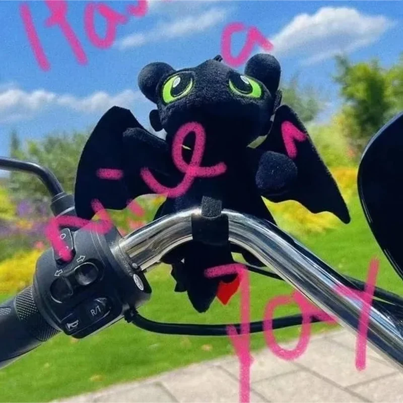 Kawaii Anime Toothless Plush Doll Cute Cartoon Stitch Winnie The Pooh Car Bicycle Motorcycle Pendant Toys Car Accessories Toys