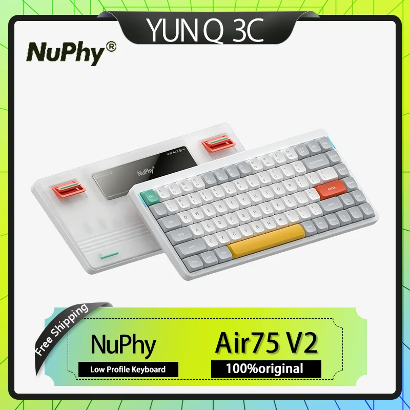 

Nuphy Air75 V2 Low Profile Mechanical Keyboard Wireless Three Mode Ultra Thin Mute Mac Pc Laptop Office Portable Game Keyboard