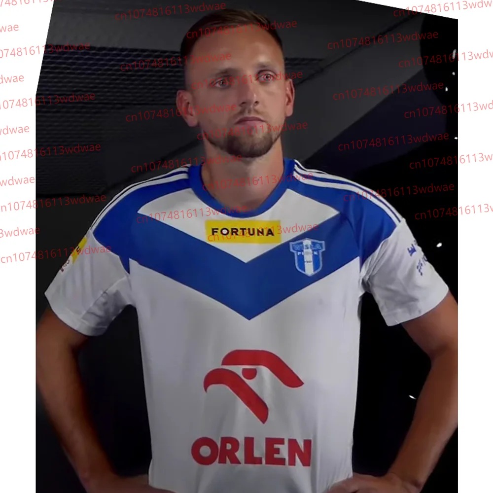 بولندا تي شيرت للرجال الصيف في الهواء الطلق كرة قدم رياضية جيرسي البولندية كرة القدم Wisła Piloock عدة المنزل جيرسي كيت المحملة #3