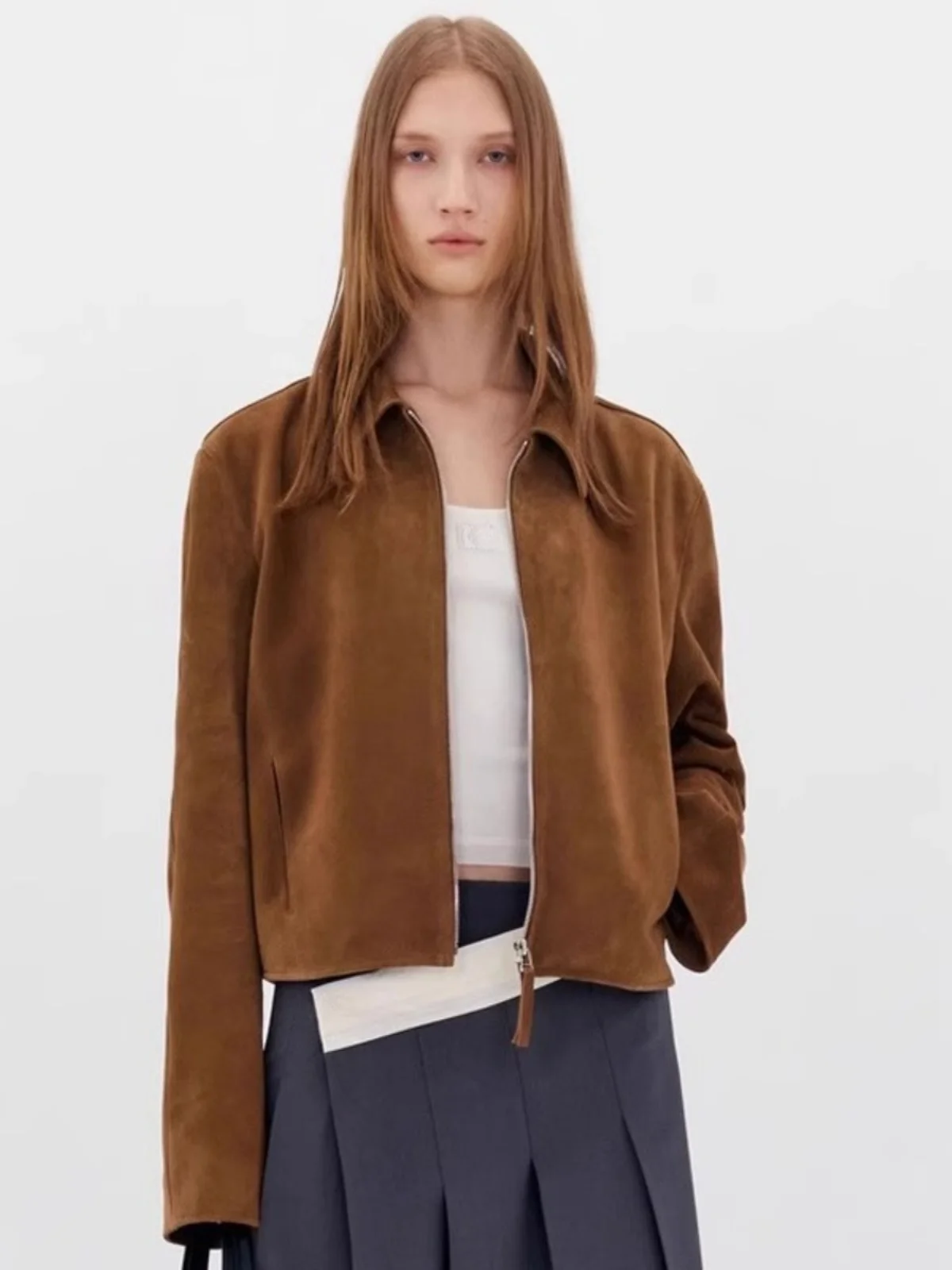 Low Classic Women's Leather Jaet Spring Autumn Gold High Silver Vintage Faded Zipper ort Collarl Coat Outerwear