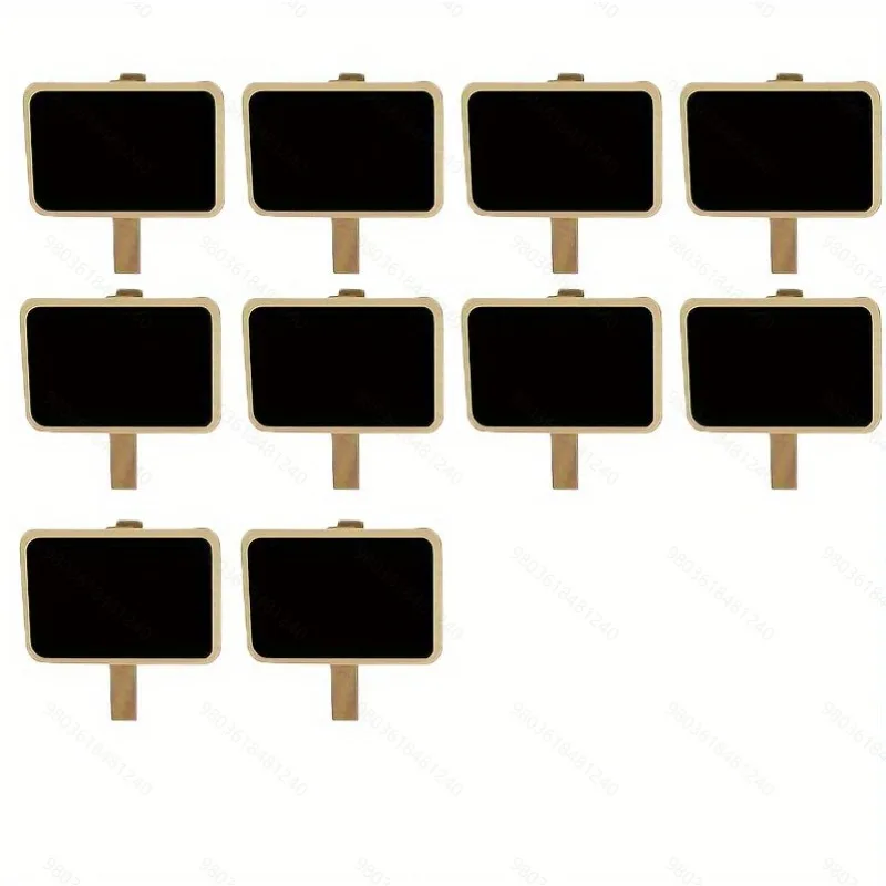 10 шт., мини-прямоугольный деревянный зажим для доски, цвет черного дерева для заметок, фотографий, бумаг, украшения, легко держать