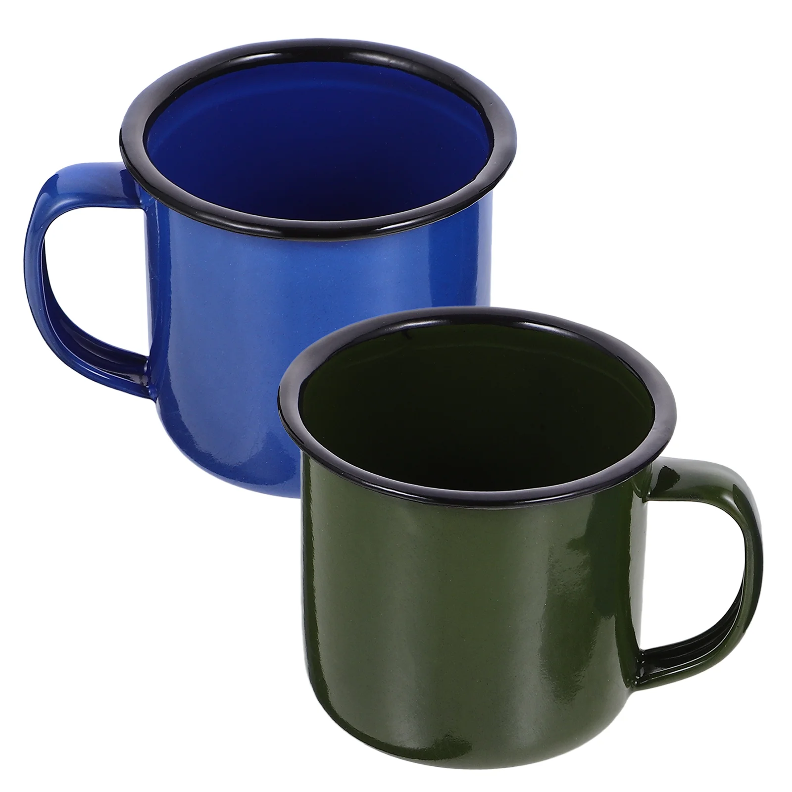 2-teilige Emaille-Tasse, Kaffeetassen mit Deckel, kreative Tasse, Wasser-Emaille-Tasse, Glas, Küche,
