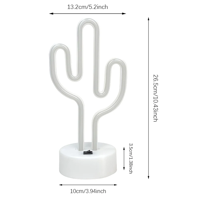 Cactus Neon Sign Lights, LED Neon Table Lamp, USB or Battery Powered Lighting, for Gift Bar Party Camping Summer Home Decor