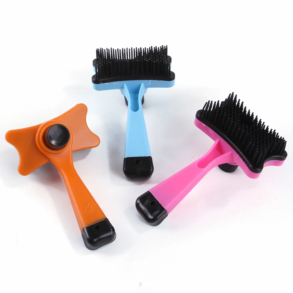 Pet Deshedding Brush - One-Click Hair Removal Tool for Cats & Dogs, Grooming Comb for Shedding Reduction, Massaging Beauty Brush