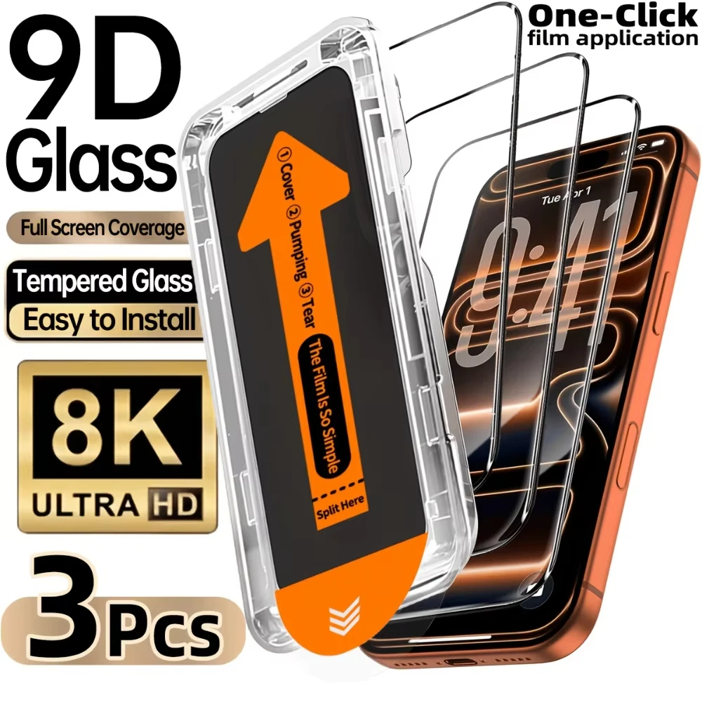 HD Tempered Glass Screen Protector For iPhone 17 16 15 13 11