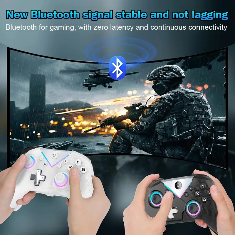 2024 New Switch PC Bluetooth Controller Gamepad Hall Stick Computer Gamepad Controller for Steam PC Phone Etc.