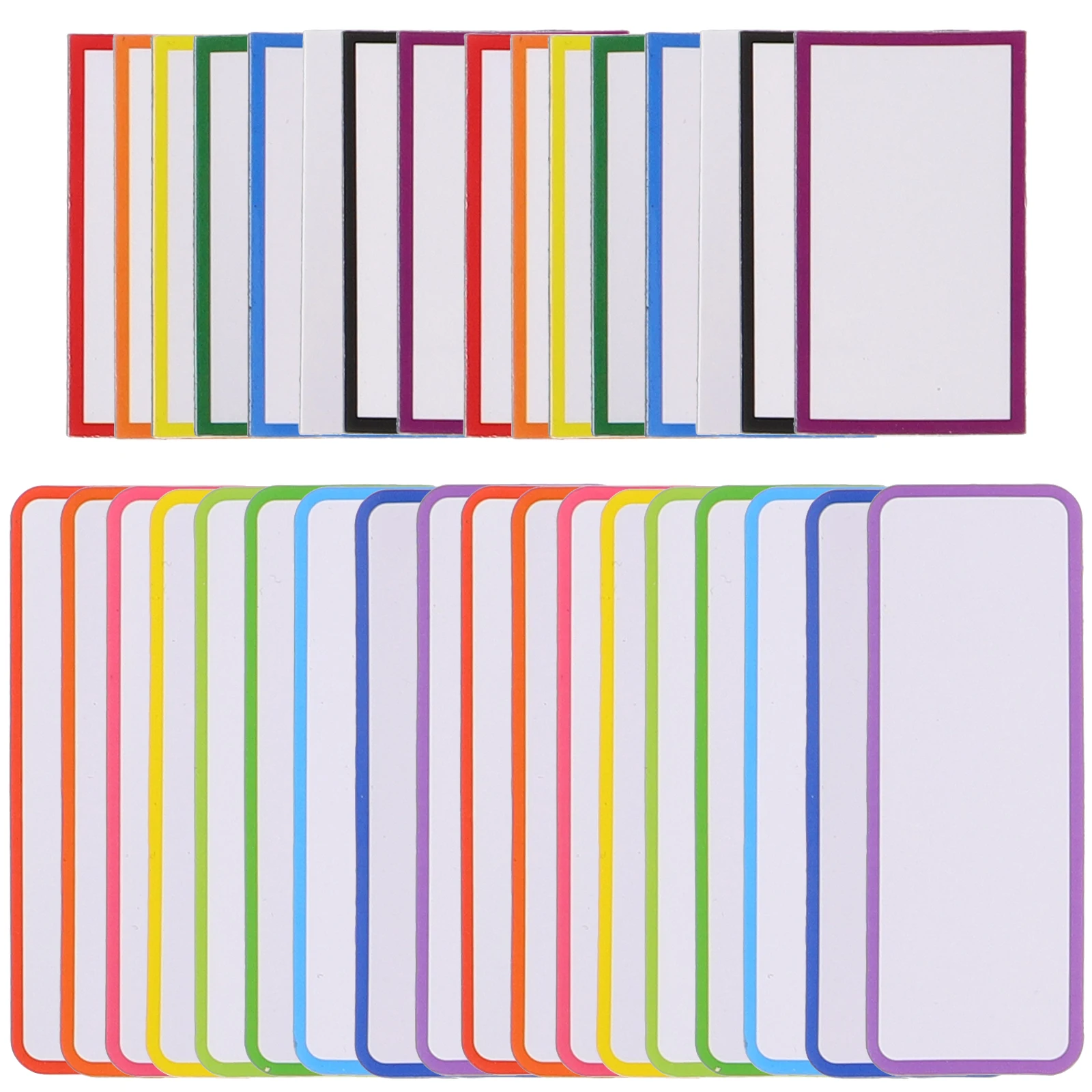 

67pcs Magnetic Label Stickers 8x3cm Thin Colorful Rounded Corner Dry Erase Fridge Magnets Name Tags Whiteboard for Locker