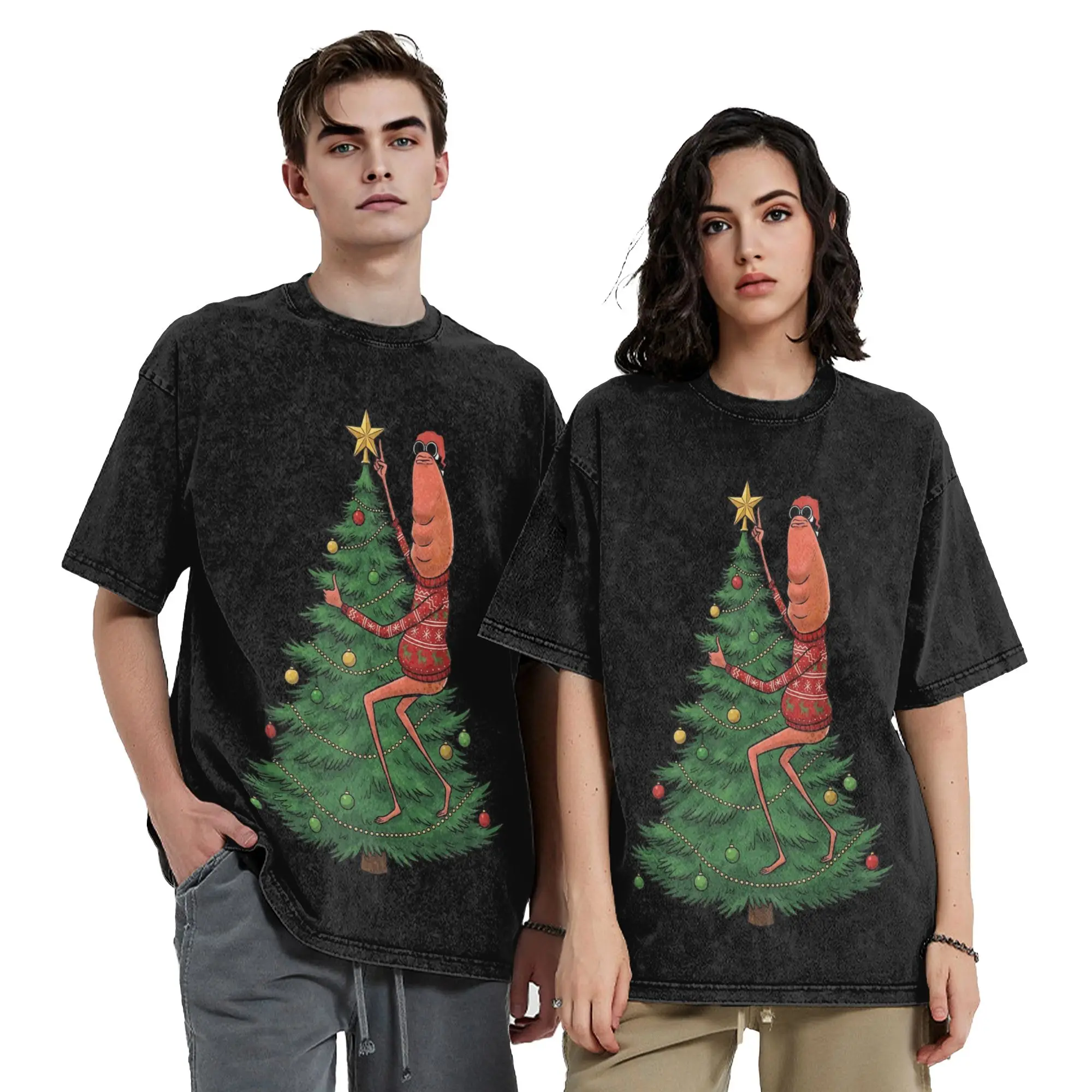 Merry Christmas Marcus The Worm T Shirt Harajuku Style For Men Women 100% Cotton Tee Shirts Tops