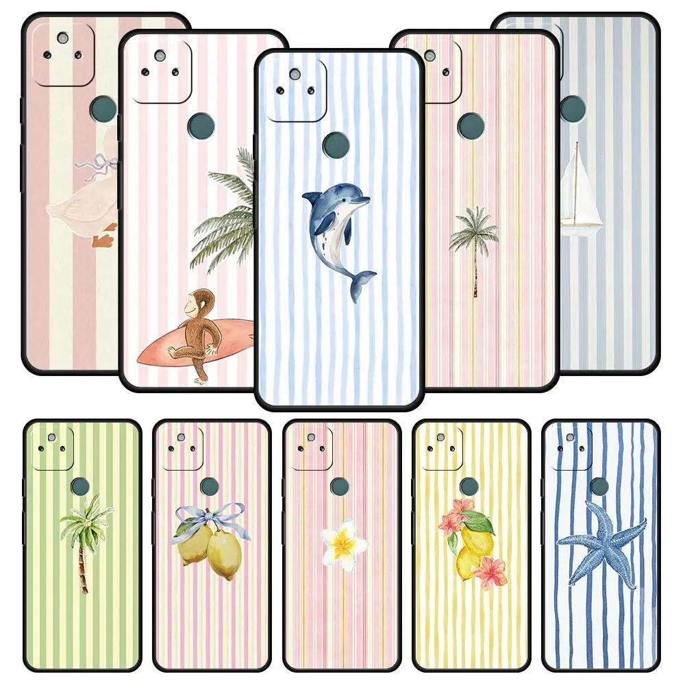 

Phone Case Cover for Google Pixel 10 9 8 7 6 7A 6A Pro Shockproof Soft TPU 10 9 Pro XL Shell Capa Tree Duck Lemon Flower Pattern