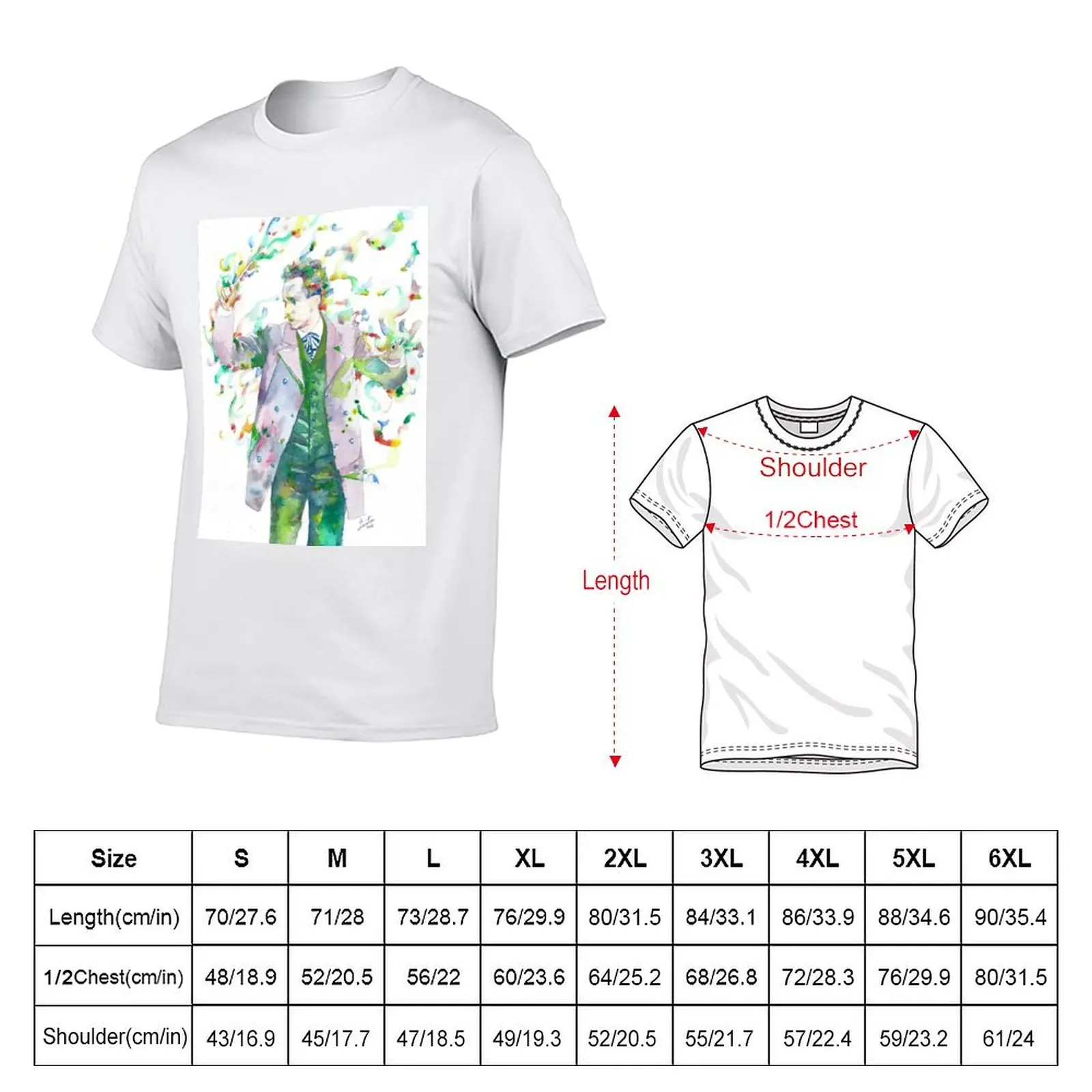 RICHARD STRAUSS - watercolor portrait.1 T-Shirt Casual Light Summer Short Sleeve Top