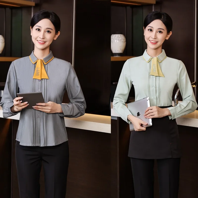 ケータリングウェイター秋の作業服西洋レストラン長袖シャツファーストフードレストラン鍋レストラン茶室コーヒー