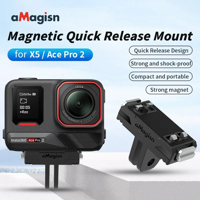 1Pcs aMagisn Magnetic Quick Release Mount ABS Plastic Portable Sports Camera Accessory for Insta360 Ace/Ace Pro