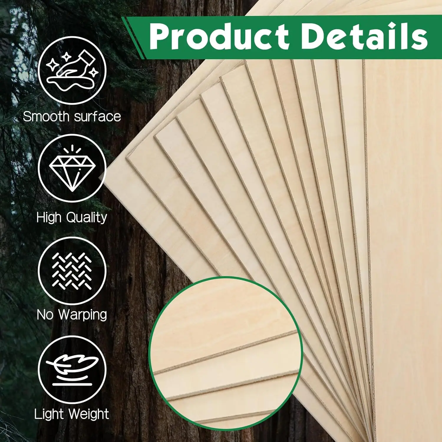 36 Pack 1/8 Inch Basswood Sheets for Crafts, Laser Cutting, Wood Burning & Model Making
