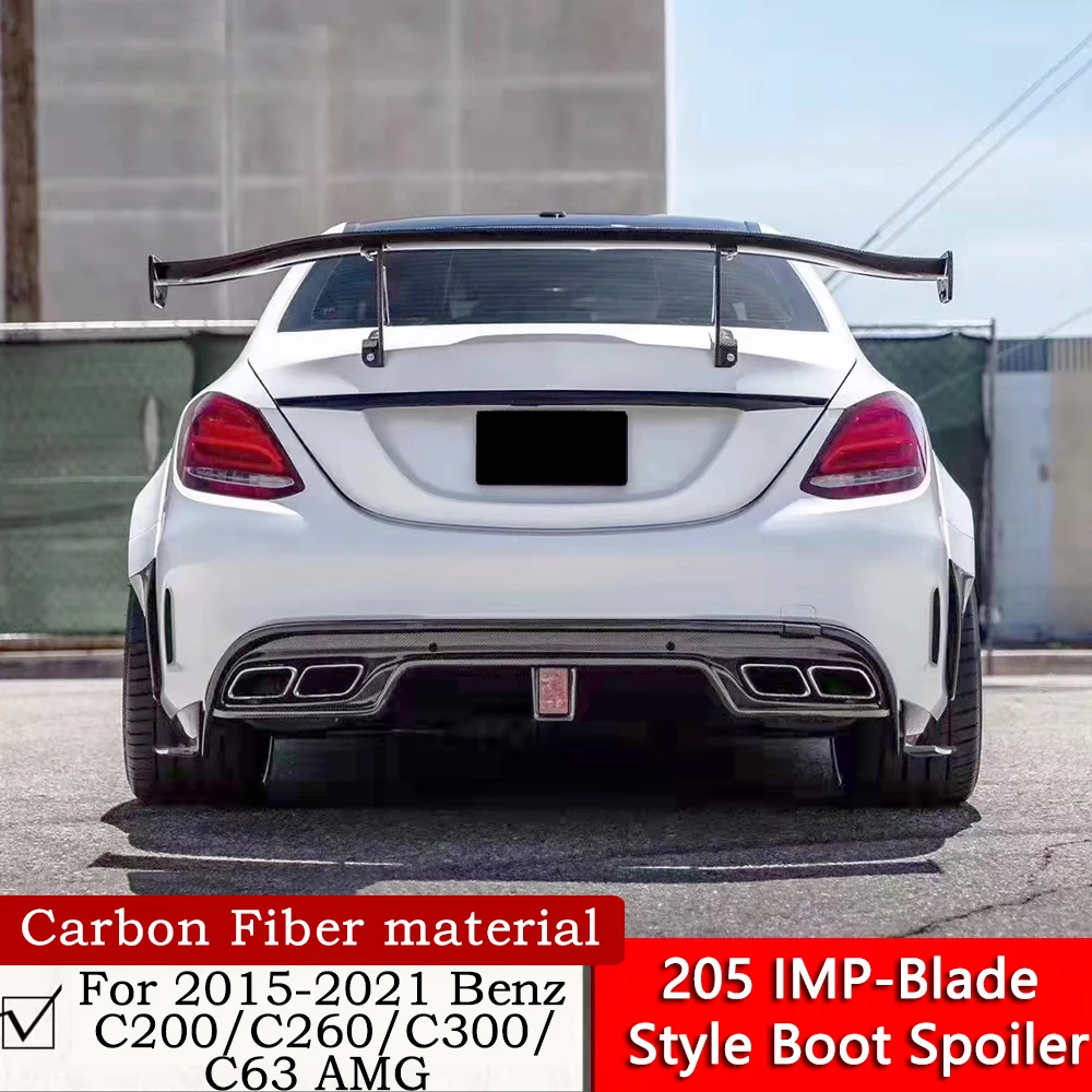 

W205 IMP-Blade Boot Spoiler For 2015 to 2021 Benz C-class C200/C260/C300/C63 Four Door Modification Carbon Fiber Tail Wing