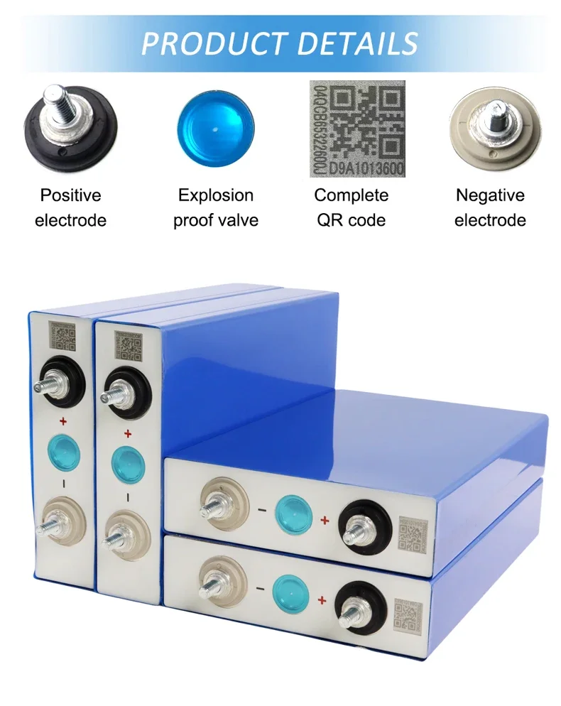 16 Stück A-Grade 3,2 V LiFePo4-Batterie 320 Ah 280 Ah 304 Ah 105 Ah DIY 48 V RV-Solarspeichersystem wiederaufladbare Batterie EU/US-Steuerfrei