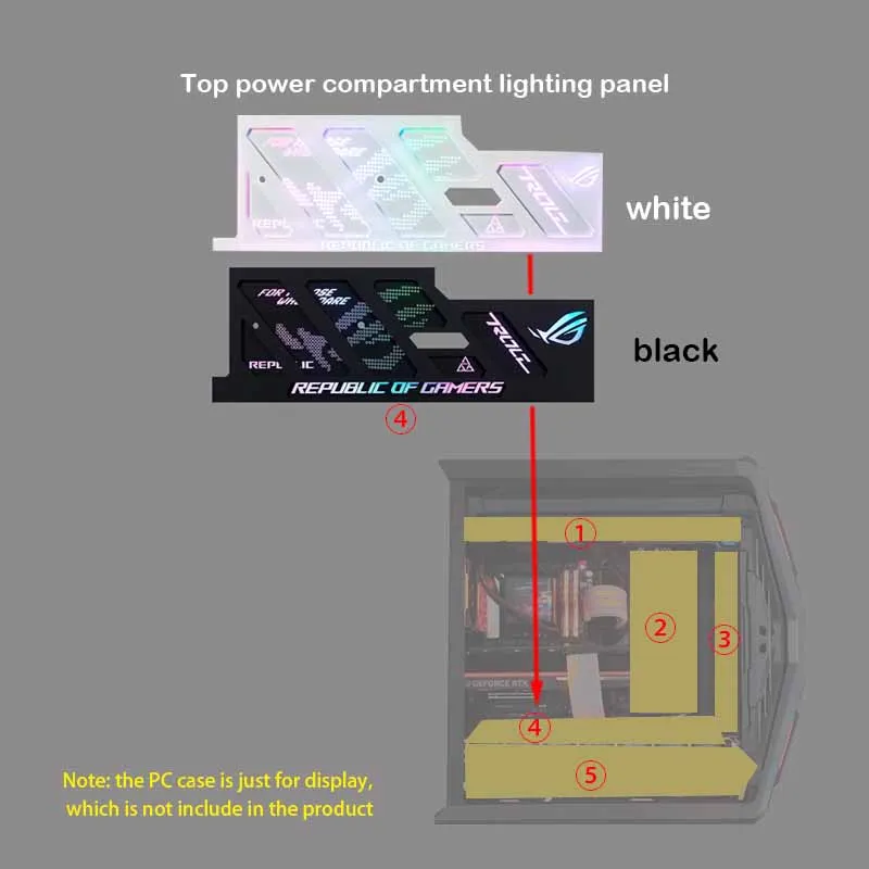 ARGB ROG HYPERION GR701 Case Power Compartment Top/Front/Water Radiator/Fan Decaration Lighting Panels AURA SYNC High Quality