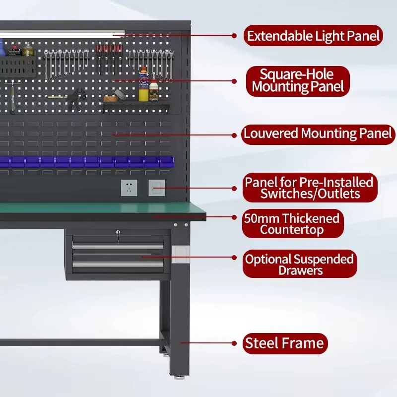 Antistatic ESD Workbench for Electronics Assembly Lab Use Cold Rolled Steel 1000kg Load Capacity OEM Customizable 3-Year