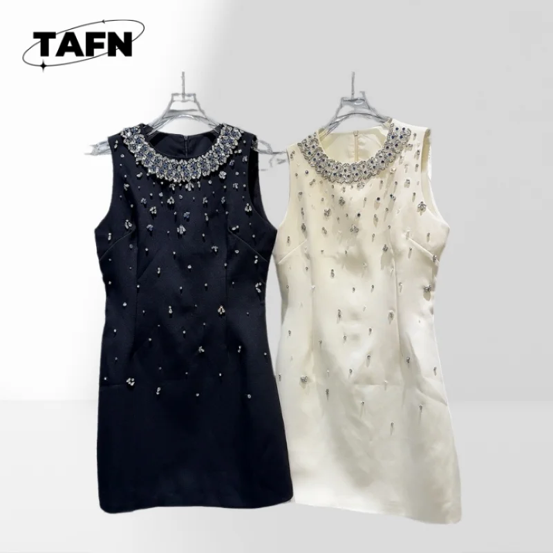 

New French Style Classic Style Beaded Heavy Industry Elegant Socialite Vest Dress Perfect for Spring and Summer FashionAH2139