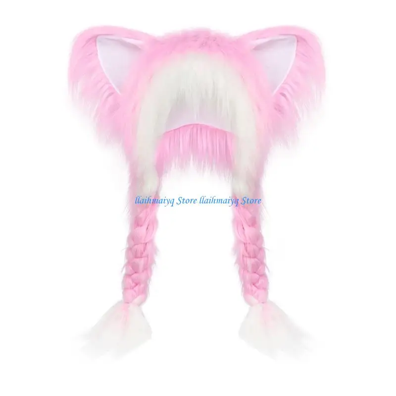 

573B Protective Cold Weather Headwear With Whimsical Animal Ear Designs Fashionable Animal Earflap Cap For Outdoor Activities