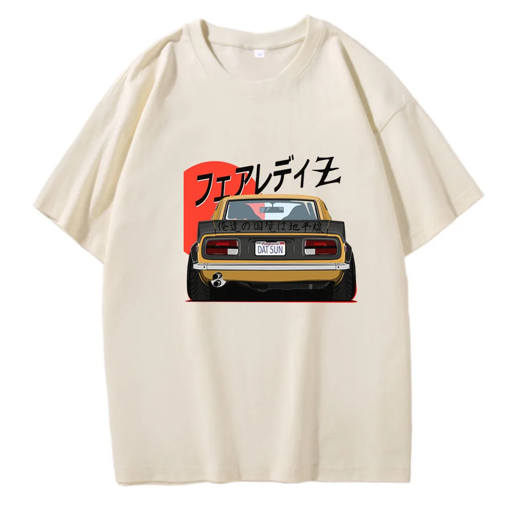 JDM T Shirts Art Print Japanese Style Retro Car 90s 100% Cotton Summer EU Size Tops Casual Harajuku Short Sleeve Loose