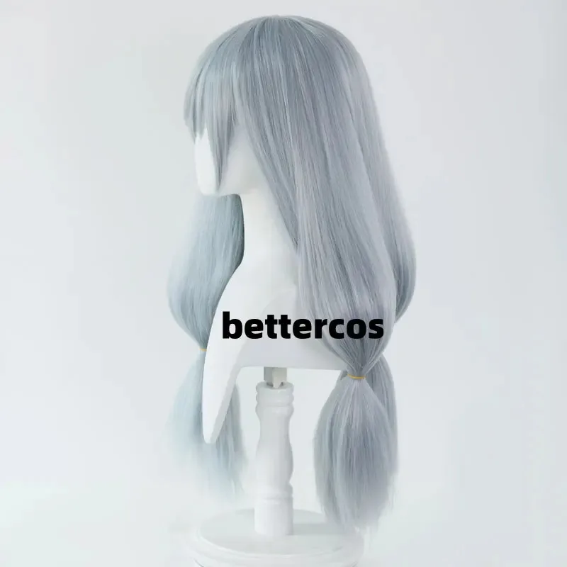 رمادي أزرق ذيل حصان ماهيتو الشعر مقاومة للحرارة الاصطناعية تأثيري أنيمي الباروكات + غطاء شعر مستعار CVV؛ 6FG.GHI