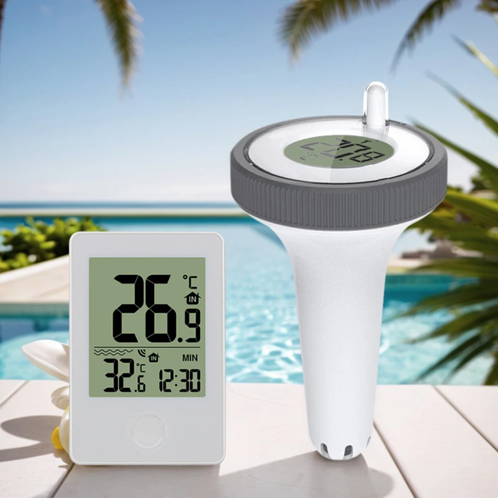 

Floating Water Thermometer with Indoor Temperature Humidity Monitor LCD Display Thermometer Easy Read for Fishing Pond Aquariums