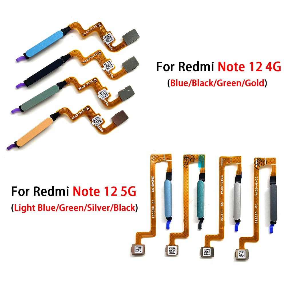 For Redmi Note 12 4G / Redmi Note 12 Pro 5G Fingerprint Sensor Scanner Touch ID Connect Motherboard Home Button Flex