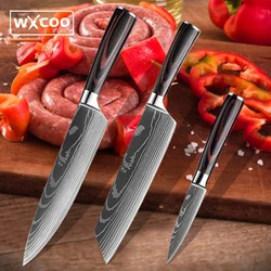 High Carbon Stainless Steel Kitchen Knives Sharp Fruit Slicing Knife Set Professional Japanese Chef Knife Set with Wooden Handle