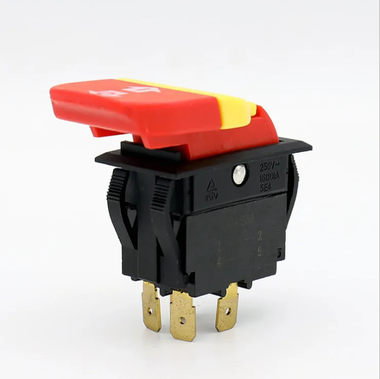 16A 250V 5E4 Wooden Machinery Power Tools Electromagnetic Push Button Switch HY18