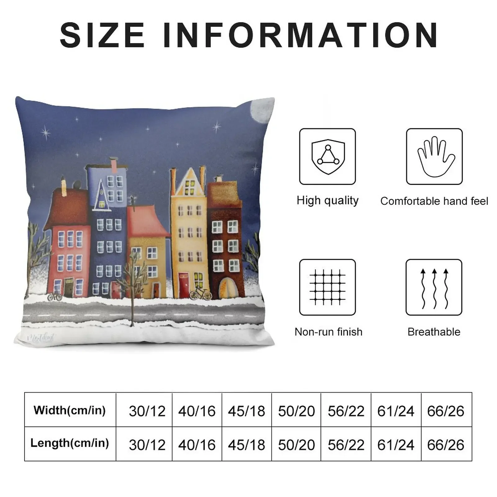 Colorful houses and falling stars Throw Pillow Pillowcases Custom Cushion Photo pillow