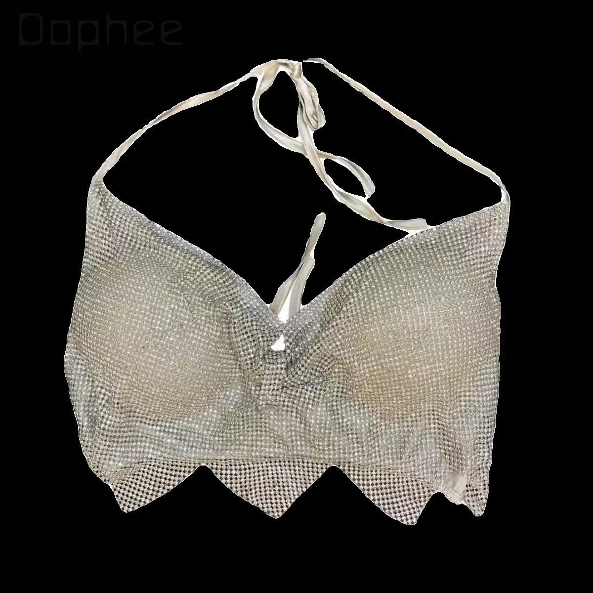 

2025 Summer New Fashion Celebrity Full of Rhinestone Chain Suspender Tub Top Shiny Show Vest Trend Sexy Hot Girl Irregular Tops