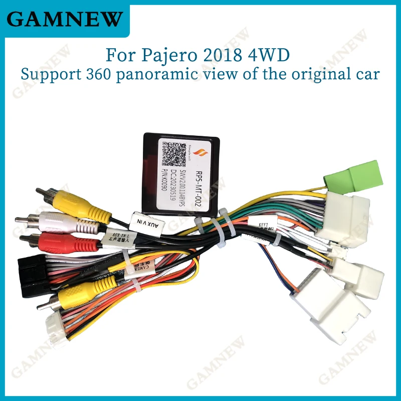 

Car 16pin Wiring Harness Adapter Canbus Box Decoder For Pajero 2018+ 4WD Android Radio Power Cable