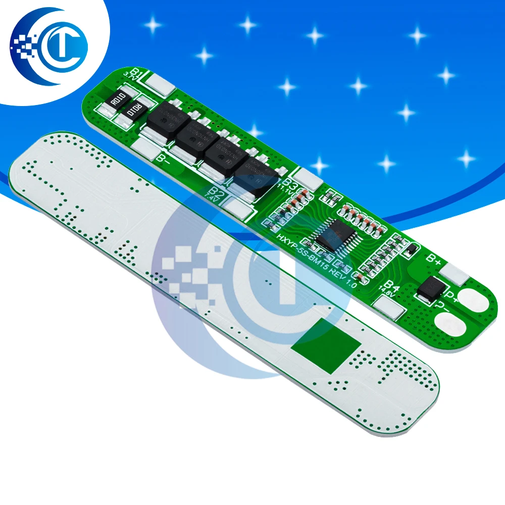 5S 15A BMS Board, High‑Reliability 18.5V 18650 Lithium Battery Protection PCB Module