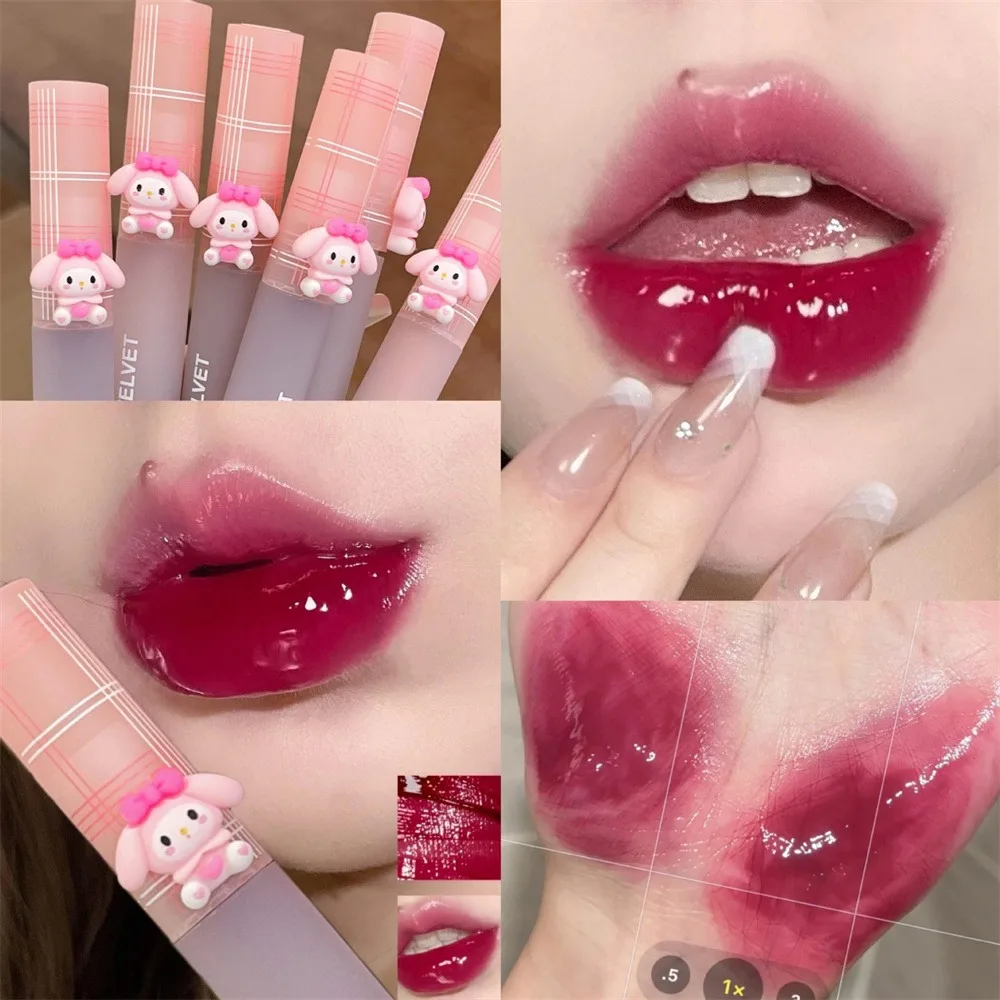 Água-luz espelho Lip Glaze, glitter lip matiz, longa duração hidratante, amor coração forma, batom sólido, caneta lábios maquiagem, cosméticos