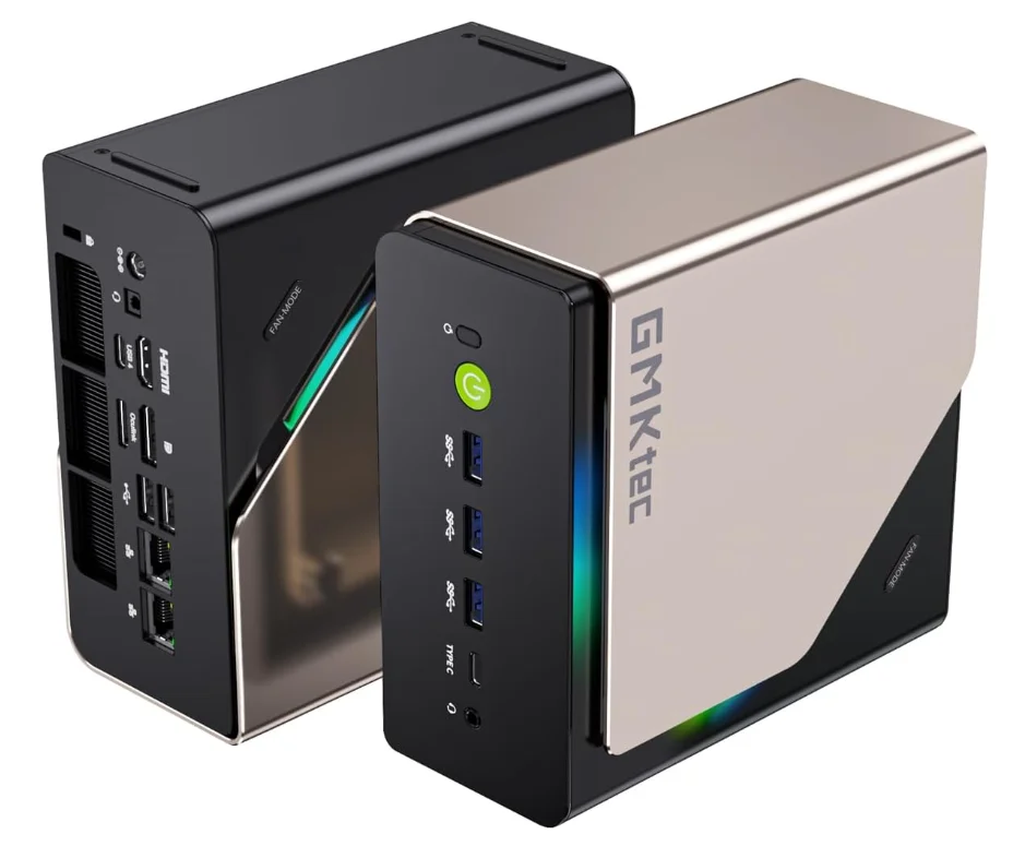 GMKtec K12 Mini PC Gaming AMD Ryzen 7 H 255  Mini Desktop Computers with Radeon 780M Graphics 4mn AI Chip - Dual 2.5GbE NIC LAN